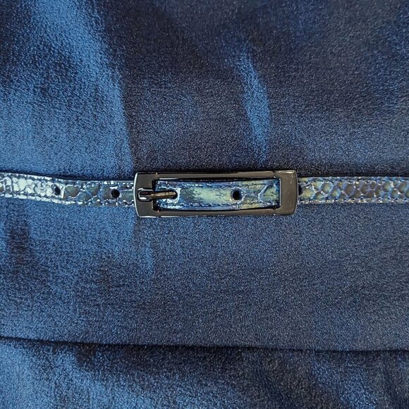 NWT BLACK HALO Eve Laurel Berman Jackie O Bouvier Maxi Gown Eclipse Blue Sz 12 - Picture 4 of 10